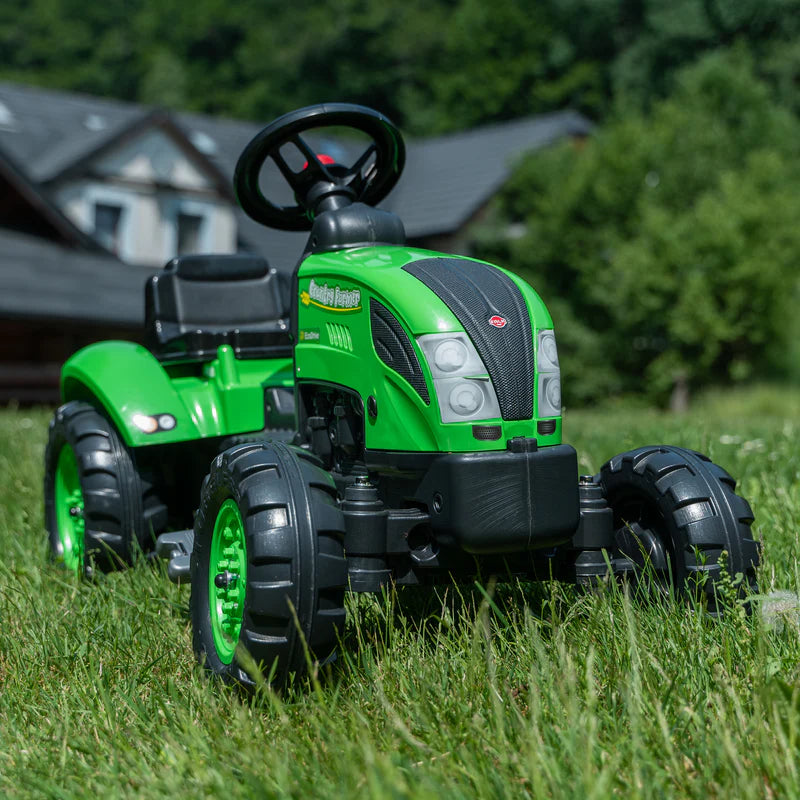 Country Farmer Pedal Tractor With Trailer - Green