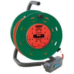 (D) 230V Four Socket Garden Cable Reel with RCD Adaptor (25m)