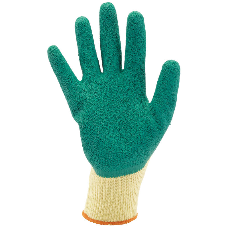 (D) Green Heavy Duty Latex Coated Work Gloves - Extra Large