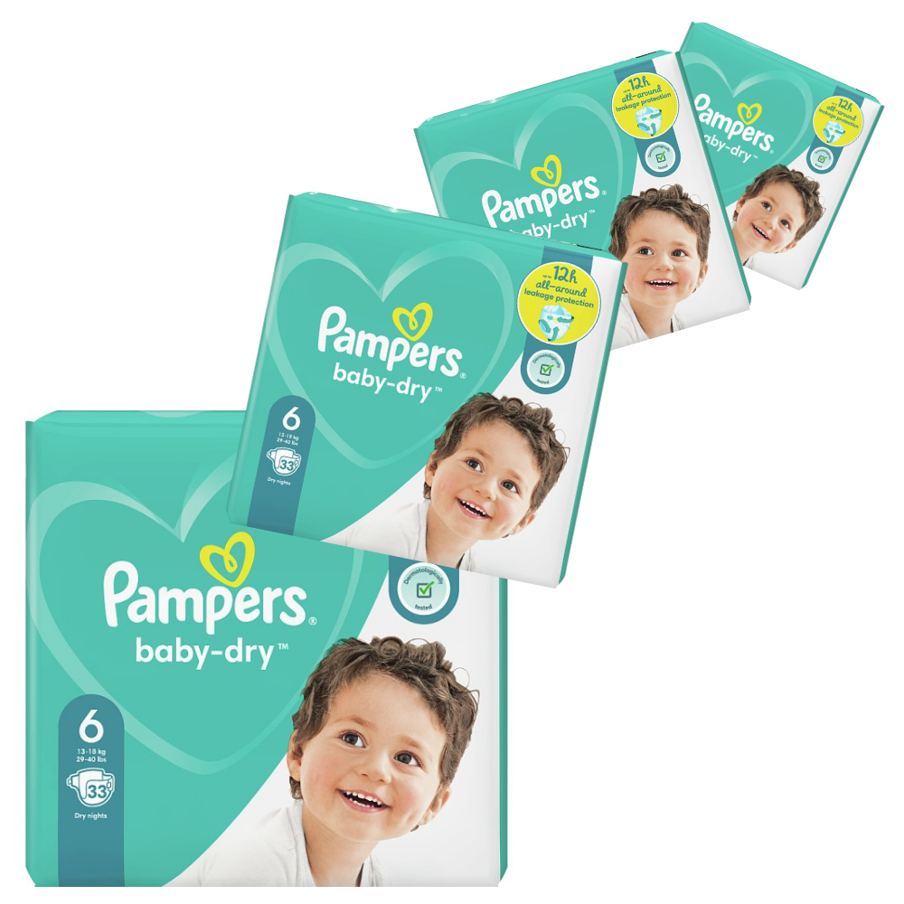 (IP) 43374 PAMPERS BABYDRY TAPED Size 6 CARRY PK  4x19PK