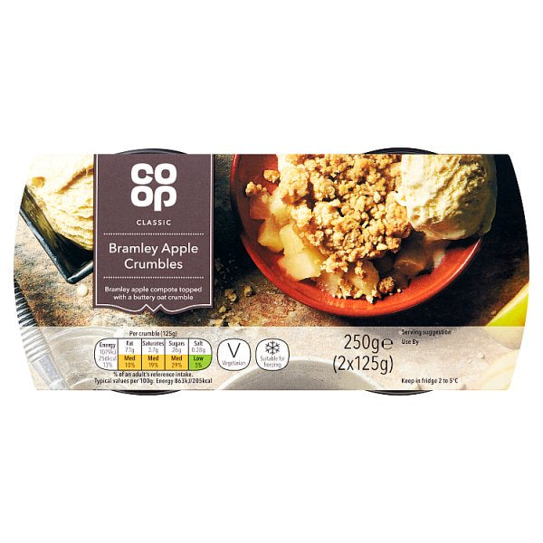 Co-op Bramley Apple Crumble 125g 2pk